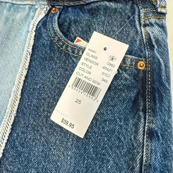 PACSUN two tone denim mom jeans high rise boot cut size 25 NEW - Picture 2 of 11